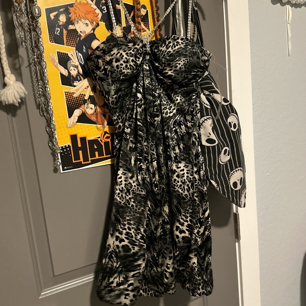 Windsor Black and White Animal Print Mini Dress